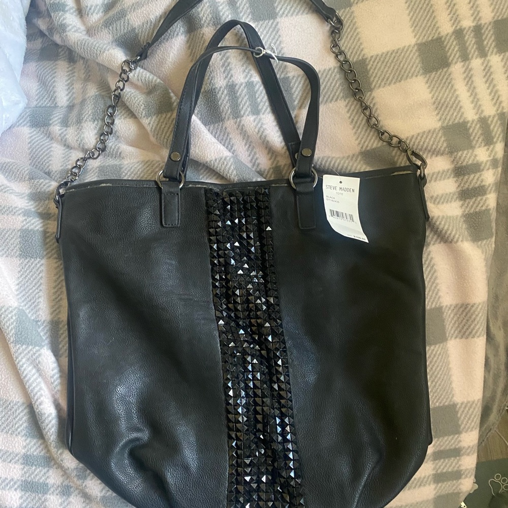Steve Madden Black Tote Bag with Tag